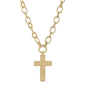 Hammered Cross Necklace